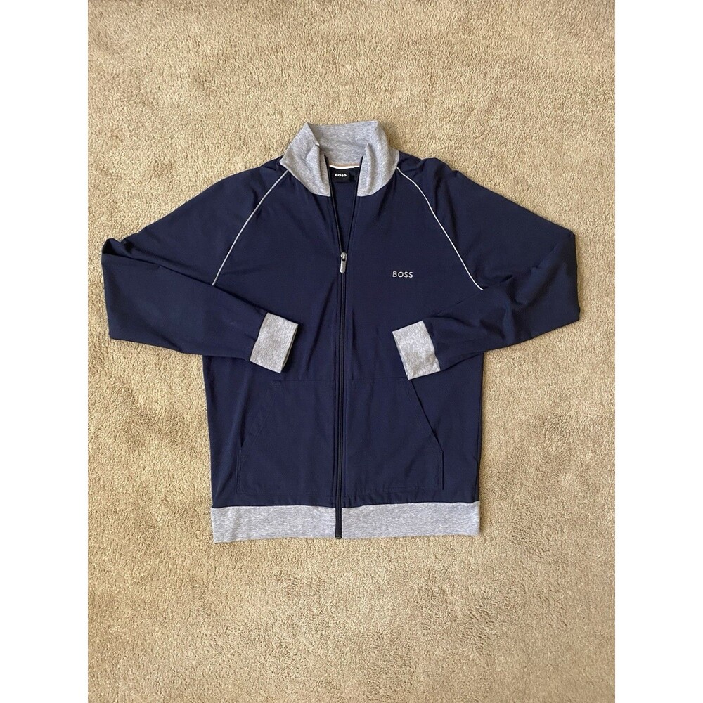 HUGO BOSS Mix & Match Full Zip Navy Blue Jacket Lightweight Size M